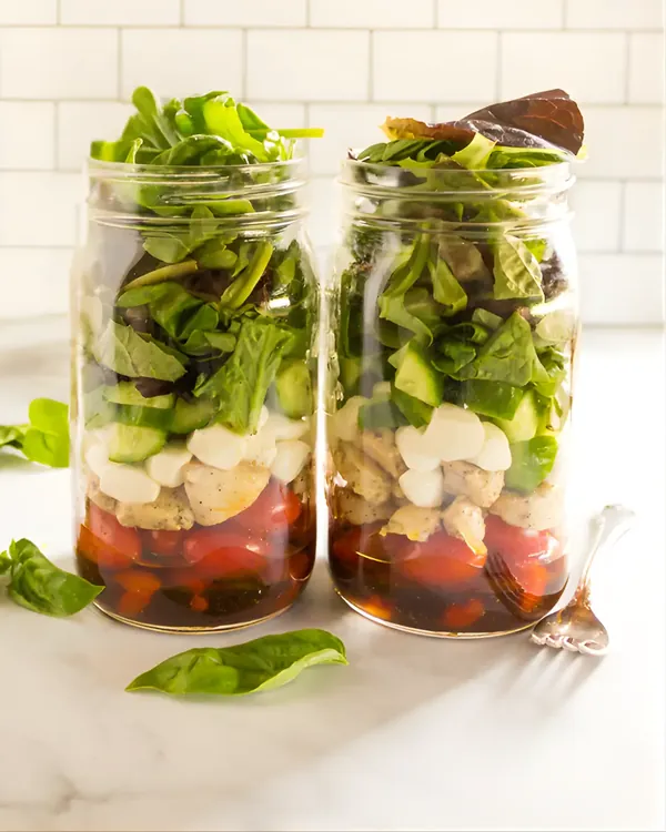 Insalata caprese in barattolo